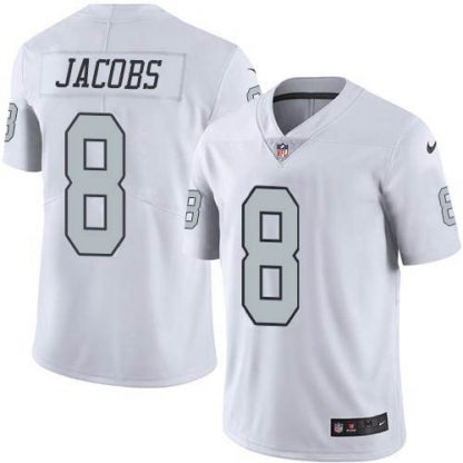 Nike Las Vegas Raiders #8 Josh Jacobs White Men's Stitched NFL Limited Rush Jersey