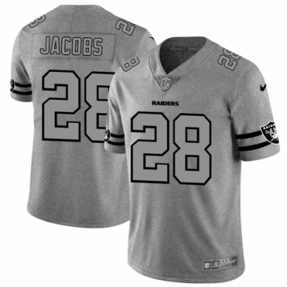 Las Vegas Las Vegas Raiders #28 Josh Jacobs Men's Nike Gray Gridiron II Vapor Untouchable Limited NFL Jersey
