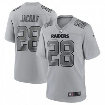 Las Vegas Las Vegas Raiders #28 Josh Jacobs Men's Gray Atmosphere Fashion Game Jersey