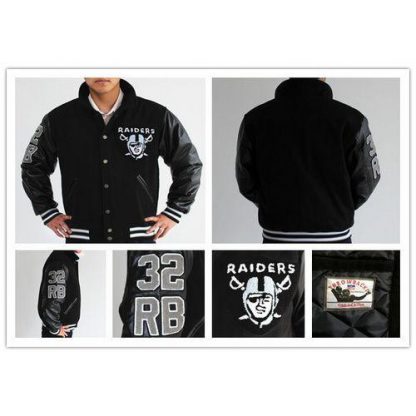 Mitchell And Ness NFL Las Vegas Las Vegas Raiders #32 Marcus Allen Authentic Wool Jacket