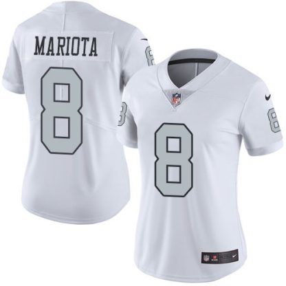 Nike Las Vegas Raiders #8 Marcus Mariota White Women's Stitched NFL Limited Rush Jersey