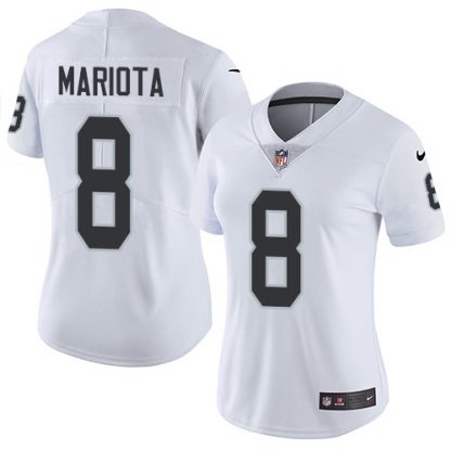 Nike Las Vegas Raiders #8 Marcus Mariota White Women's Stitched NFL Vapor Untouchable Limited Jersey