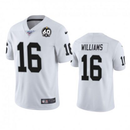 Nike Las Vegas Raiders #16 Tyrell Williams White 60th Anniversary Vapor Limited Stitched NFL 100th Season Jersey
