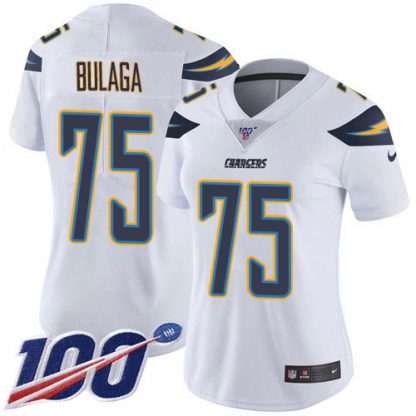 Nike Los Angeles Chargers #75 Bryan Bulaga White Women's Stitched NFL 100th Season Vapor Untouchable Limited Jersey