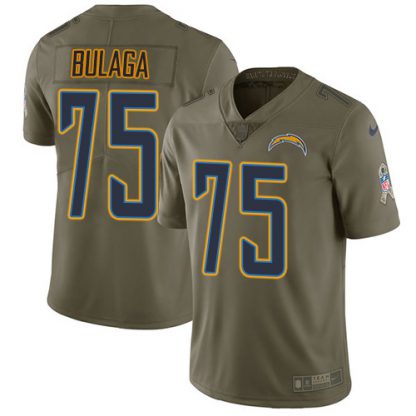 Nike Los Angeles Chargers #75 Bryan Bulaga Olive Youth Stitched NFL Limited 2017 Salute To Service Jersey