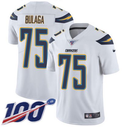 Nike Los Angeles Chargers #75 Bryan Bulaga White Men's Stitched NFL 100th Season Vapor Untouchable Limited Jersey