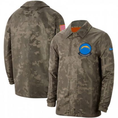 Men's Los Angeles Los Angeles Chargers Nike Camo 2019 Salute to Service Sideline Full-Zip Lightweight Jacket