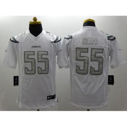 Nike Los Angeles Chargers #55 Junior Seau White Men's Stitched NFL Limited Platinum Jersey
