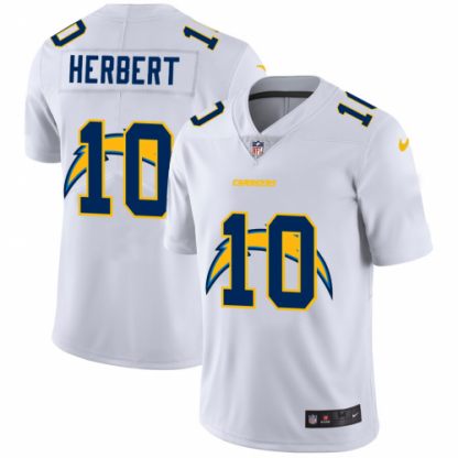 Los Angeles Los Angeles Chargers #10 Justin Herbert White Men's Nike Team Logo Dual Overlap Limited NFL Jersey