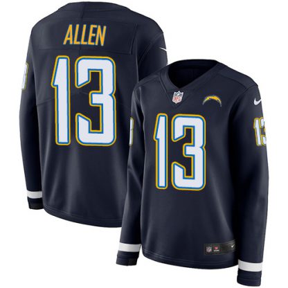 Nike Los Angeles Chargers #13 Keenan Allen Navy Blue Team Color Women's Stitched NFL Limited Therma Long Sleeve Jersey