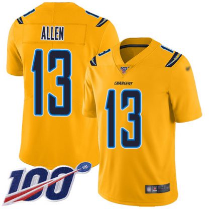 Nike Los Angeles Chargers #13 Keenan Allen Gold Men's Stitched NFL Limited Inverted Legend 100th Season Jersey