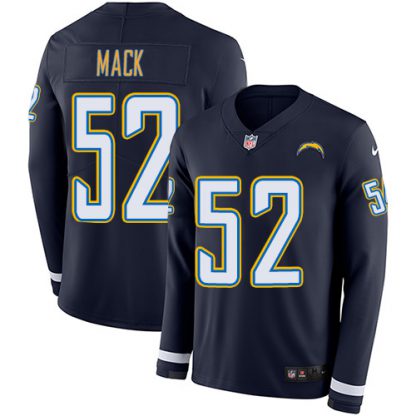 Nike Los Angeles Chargers #52 Khalil Mack Navy Blue Team Color Men's Stitched NFL Limited Therma Long Sleeve Jersey