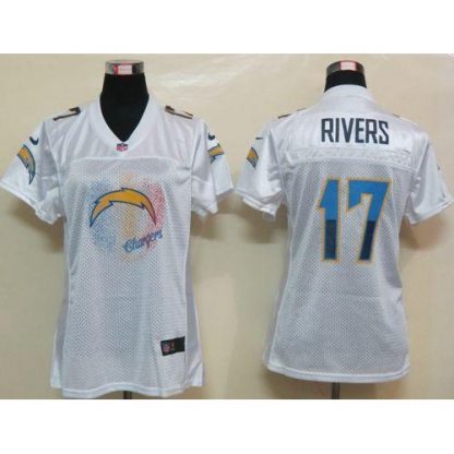 Nike Los Angeles Chargers #17 Philip Rivers White Women's Fem Fan NFL Game Jersey
