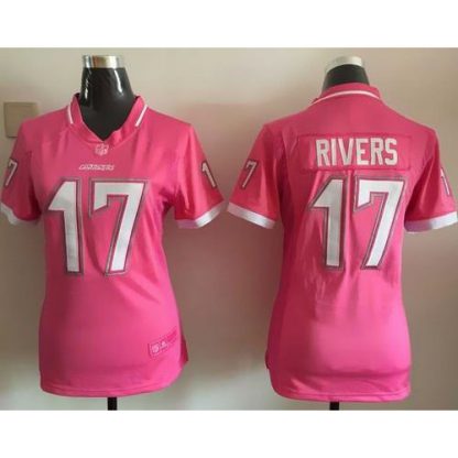 Nike Los Angeles Chargers #17 Philip Rivers Pink Women's Stitched NFL Elite Bubble Gum Jersey