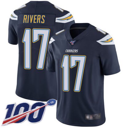 Nike Los Angeles Chargers #17 Philip Rivers Navy Blue Team Color Youth Stitched NFL 100th Season Vapor Limited Jersey