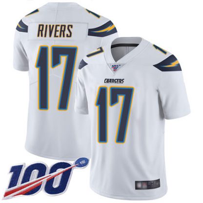 Nike Los Angeles Chargers #17 Philip Rivers White Youth Stitched NFL 100th Season Vapor Limited Jersey