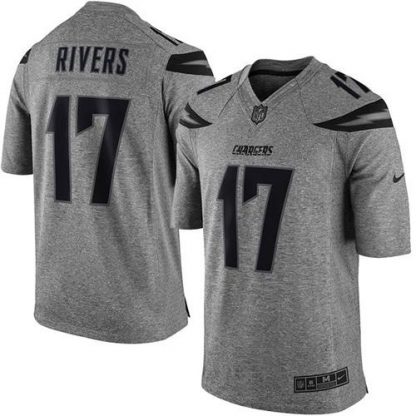 Nike Los Angeles Chargers #17 Philip Rivers Gray Men's Stitched NFL Limited Gridiron Gray Jersey