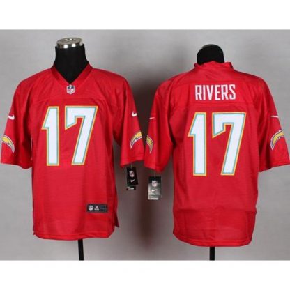Nike Los Angeles Chargers #17 Philip Rivers Red Men's Stitched NFL Elite QB Practice Jersey