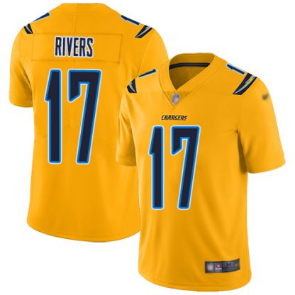 Nike Los Angeles Chargers #17 Philip Rivers Gold Men's Stitched NFL Limited Inverted Legend Jersey