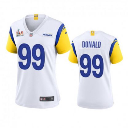 Los Angeles Los Angeles Rams #99 Aaron Donald Women's Super Bowl LVI Patch Nike Alternate Game NFL Jersey - White