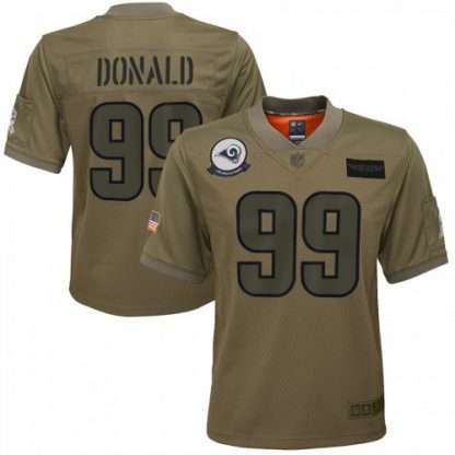 Youth Los Angeles Los Angeles Rams #99 Aaron Donald Nike Camo 2019 Salute to Service Game Jersey