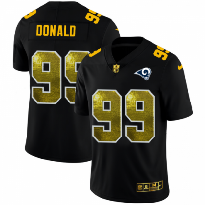 Los Angeles Los Angeles Rams #99 Aaron Donald Men's Black Nike Golden Sequin Vapor Limited NFL Jersey