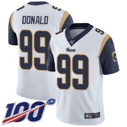 Nike Los Angeles Rams #99 Aaron Donald White Men's Stitched NFL 100th Season Vapor Limited Jersey