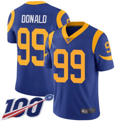 Nike Los Angeles Rams #99 Aaron Donald Royal Blue Alternate Men's Stitched NFL 100th Season Vapor Limited Jersey