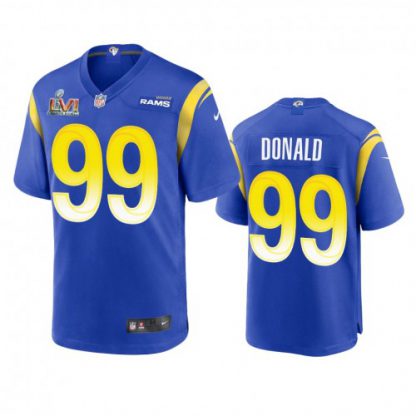 Los Angeles Los Angeles Rams #99 Aaron Donald Men's Nike Super Bowl LVI Patch Game NFL Jersey - Royal