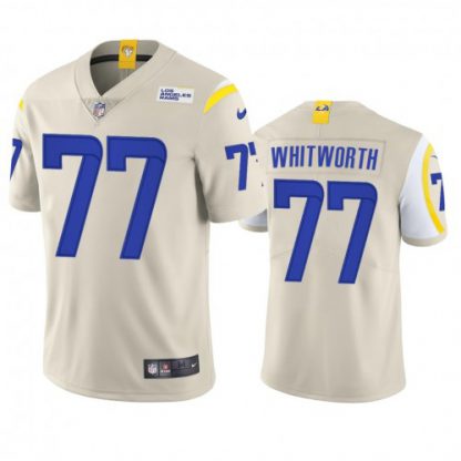 Los Angeles Los Angeles Rams #77 Andrew Whitworth Men's Nike Vapor Limited NFL Jersey - Bone