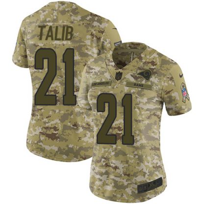 Nike Los Angeles Rams #21 Aqib Talib Camo Women's Stitched NFL Limited 2018 Salute to Service Jersey
