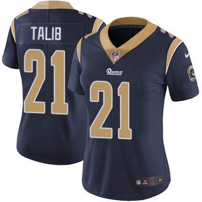 Nike Los Angeles Rams #21 Aqib Talib Navy Blue Team Color Women's Stitched NFL Vapor Untouchable Limited Jersey