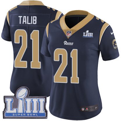 Nike Los Angeles Rams #21 Aqib Talib Navy Blue Team Color Super Bowl LIII Bound Women's Stitched NFL Vapor Untouchable Limited Jersey