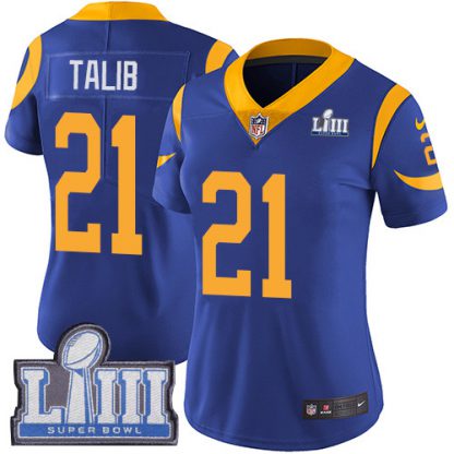 Nike Los Angeles Rams #21 Aqib Talib Royal Blue Alternate Super Bowl LIII Bound Women's Stitched NFL Vapor Untouchable Limited Jersey