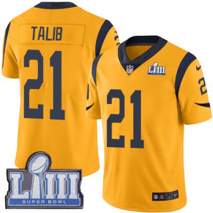 Nike Los Angeles Rams #21 Aqib Talib Gold Super Bowl LIII Bound Youth Stitched NFL Limited Rush Jersey