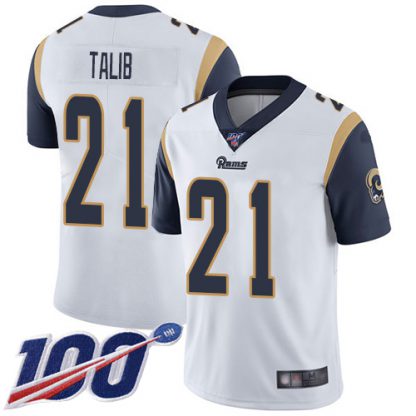 Nike Los Angeles Rams #21 Aqib Talib White Men's Stitched NFL 100th Season Vapor Limited Jersey
