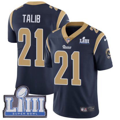 Nike Los Angeles Rams #21 Aqib Talib Navy Blue Team Color Super Bowl LIII Bound Men's Stitched NFL Vapor Untouchable Limited Jersey