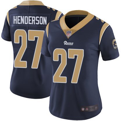 Nike Los Angeles Rams #27 Darrell Henderson Navy Blue Team Color Women's Stitched NFL Vapor Untouchable Limited Jersey