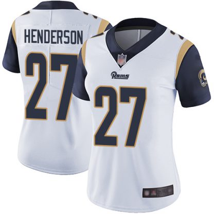 Nike Los Angeles Rams #27 Darrell Henderson White Women's Stitched NFL Vapor Untouchable Limited Jersey