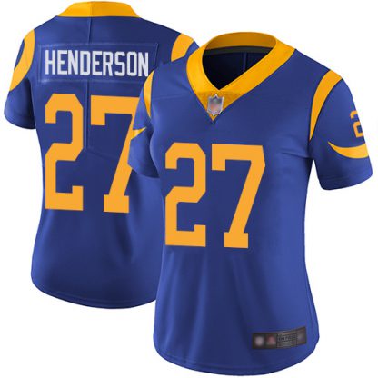 Nike Los Angeles Rams #27 Darrell Henderson Royal Blue Alternate Women's Stitched NFL Vapor Untouchable Limited Jersey