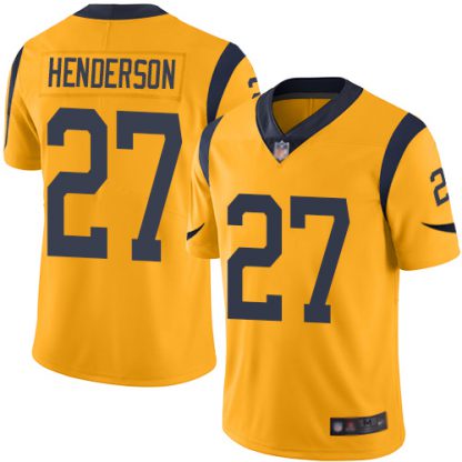Nike Los Angeles Rams #27 Darrell Henderson Gold Youth Stitched NFL Limited Rush Jersey