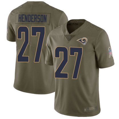 Nike Los Angeles Rams #27 Darrell Henderson Olive Men's Stitched NFL Limited 2017 Salute To Service Jersey