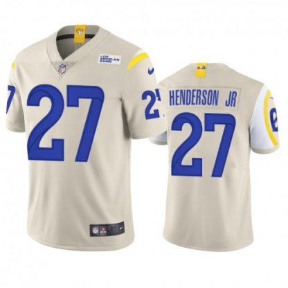 Los Angeles Los Angeles Rams #27 Darrell Henderson Men's Nike Vapor Limited NFL Jersey - Bone