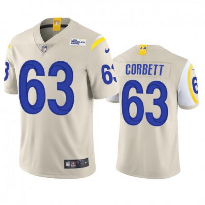 Los Angeles Los Angeles Rams #63 Austin Corbett Men's Nike Vapor Limited NFL Jersey - Bone