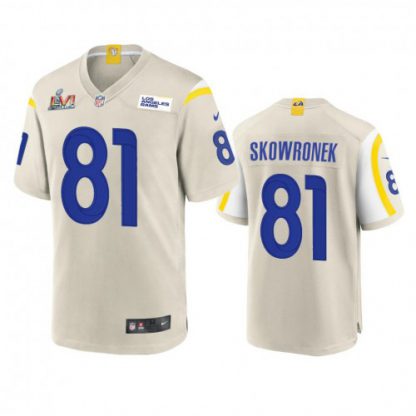 Los Angeles Los Angeles Rams #81 Ben Skowronek Men's Super Bowl LVI Patch Nike Game NFL Jersey - Bone