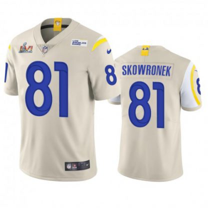 Los Angeles Los Angeles Rams #81 Ben Skowronek Men's Super Bowl LVI Patch Nike Vapor Limited NFL Jersey - Bone
