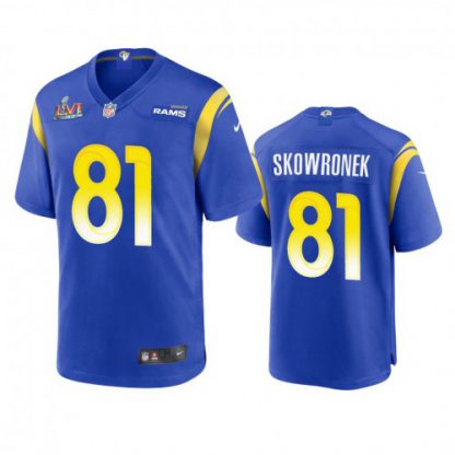 Los Angeles Los Angeles Rams #81 Ben Skowronek Men's Super Bowl LVI Patch Nike Game NFL Jersey - Royal