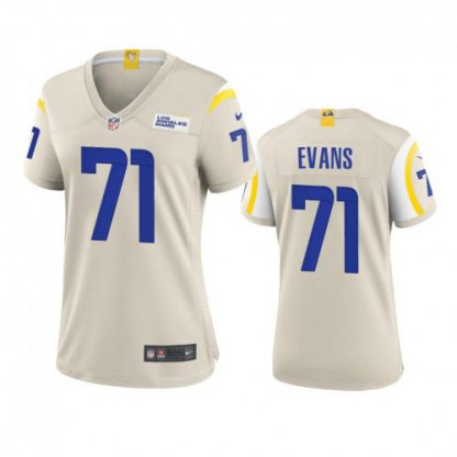 Los Angeles Los Angeles Rams #71 Bobby Evans Women's Nike Game NFL Jersey - Bone