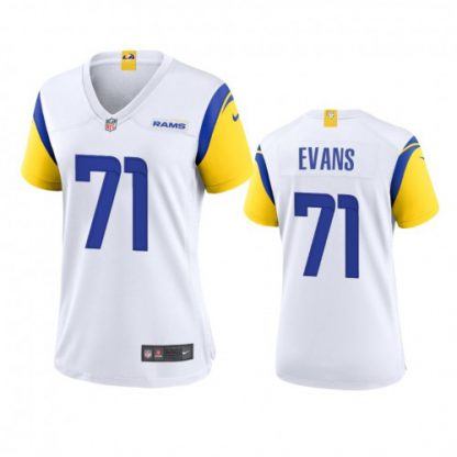 Los Angeles Los Angeles Rams #71 Bobby Evans Women's Nike Alternate Game NFL Jersey - White