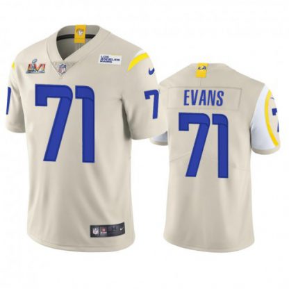 Los Angeles Los Angeles Rams #71 Bobby Evans Men's Super Bowl LVI Patch Nike Vapor Limited NFL Jersey - Bone